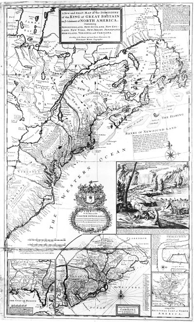 Map of the Dominions of Great Britain in North America, 1711 by Hermann Moll